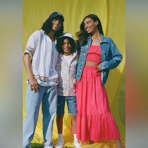 Abercrombie & Fitch Vibrant Pink Cotton Skirt Set